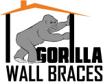 image of Gorilla Wall Braces logo - an illustrated gorilla pushing against a basement wall with Gorilla Wall Braces text below